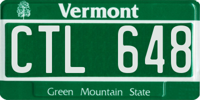 VT license plate CTL648