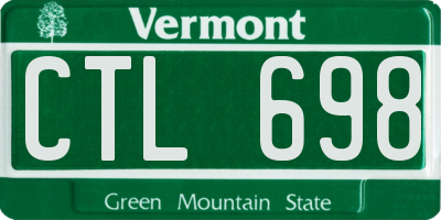 VT license plate CTL698