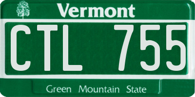 VT license plate CTL755