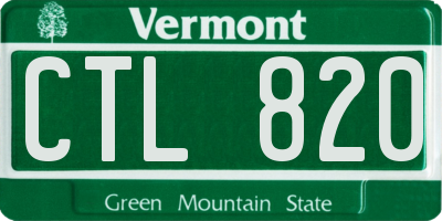 VT license plate CTL820