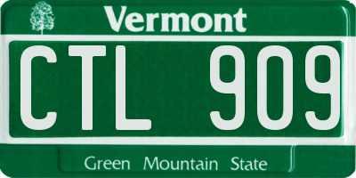 VT license plate CTL909