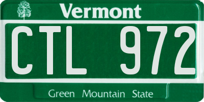 VT license plate CTL972