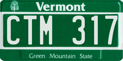 VT license plate CTM317
