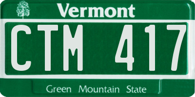 VT license plate CTM417