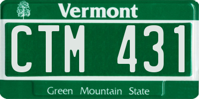 VT license plate CTM431