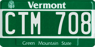 VT license plate CTM708
