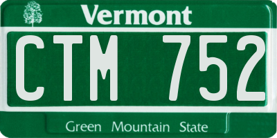 VT license plate CTM752