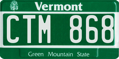 VT license plate CTM868