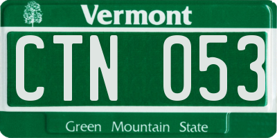 VT license plate CTN053