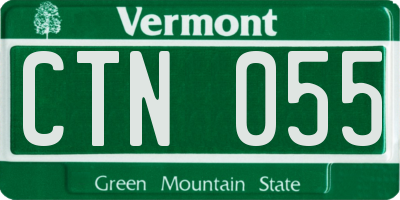 VT license plate CTN055