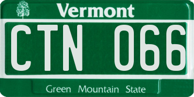 VT license plate CTN066