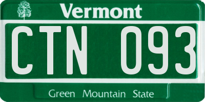VT license plate CTN093
