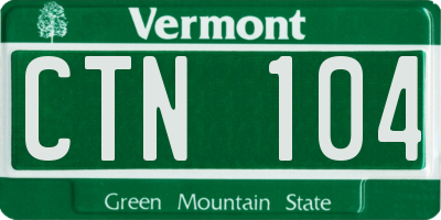 VT license plate CTN104