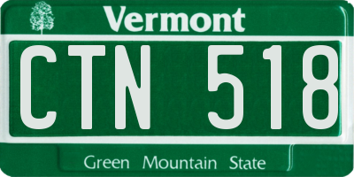 VT license plate CTN518
