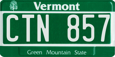 VT license plate CTN857