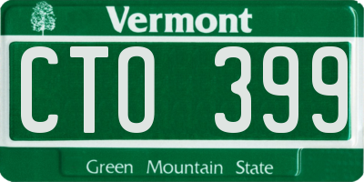 VT license plate CTO399