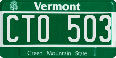 VT license plate CTO503