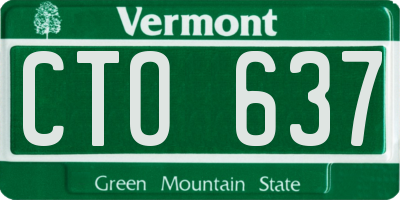 VT license plate CTO637