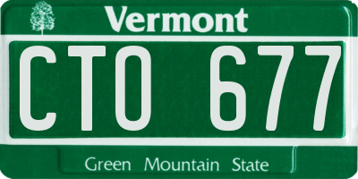 VT license plate CTO677