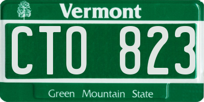VT license plate CTO823