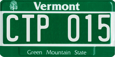 VT license plate CTP015