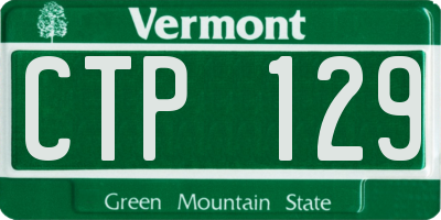 VT license plate CTP129