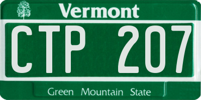 VT license plate CTP207