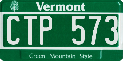 VT license plate CTP573