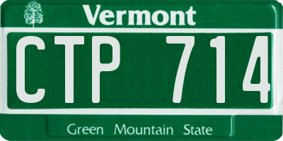 VT license plate CTP714