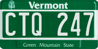 VT license plate CTQ247