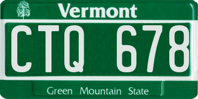 VT license plate CTQ678