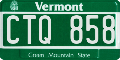 VT license plate CTQ858