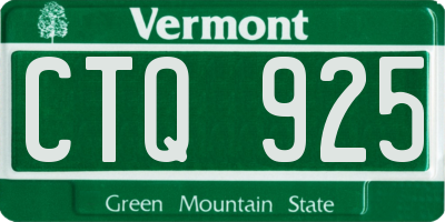 VT license plate CTQ925