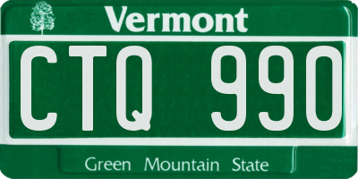 VT license plate CTQ990