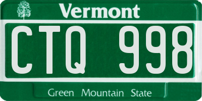 VT license plate CTQ998