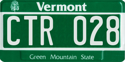 VT license plate CTR028