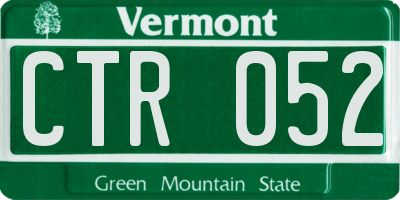 VT license plate CTR052