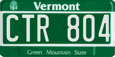 VT license plate CTR804