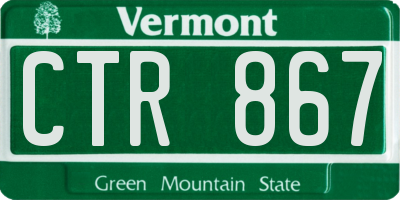 VT license plate CTR867