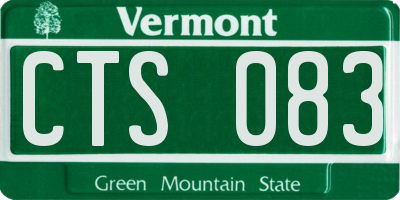 VT license plate CTS083