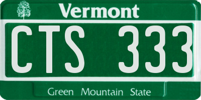 VT license plate CTS333