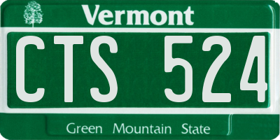 VT license plate CTS524