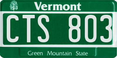 VT license plate CTS803