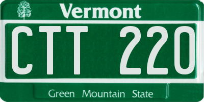 VT license plate CTT220