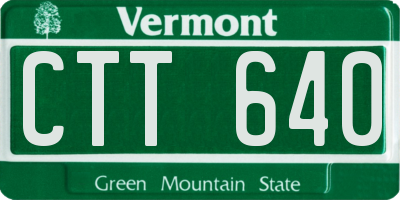 VT license plate CTT640