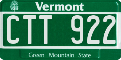 VT license plate CTT922