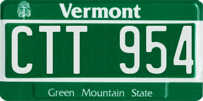 VT license plate CTT954