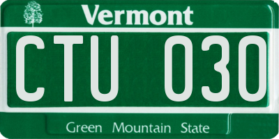 VT license plate CTU030