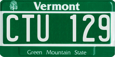 VT license plate CTU129
