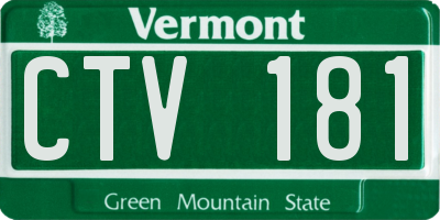 VT license plate CTV181